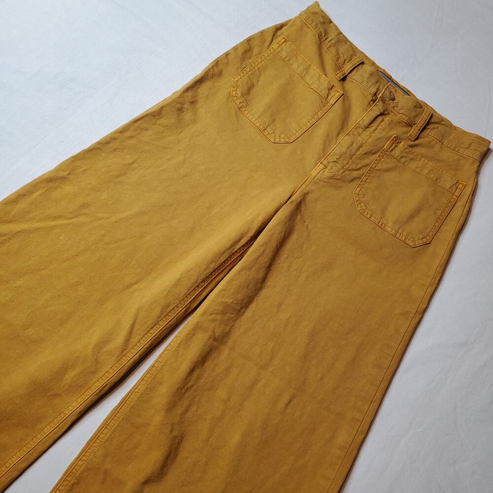 J Crew Point Sur Women's Size 28 Wide Leg Crop Pants High Rise Gold J0919